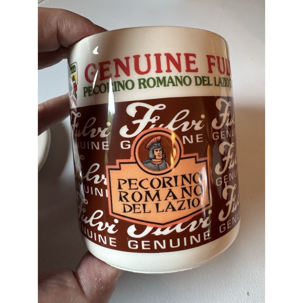 Vintage Fulvi Pecorino Romano Italian Cheese Ceramic Canister With Lid LUCE
